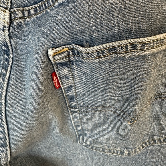 Vintage Levis 502 Jeans 31x32 Blue Denim Zip Fly Super Low Straight Leg - Picture 5 of 9
